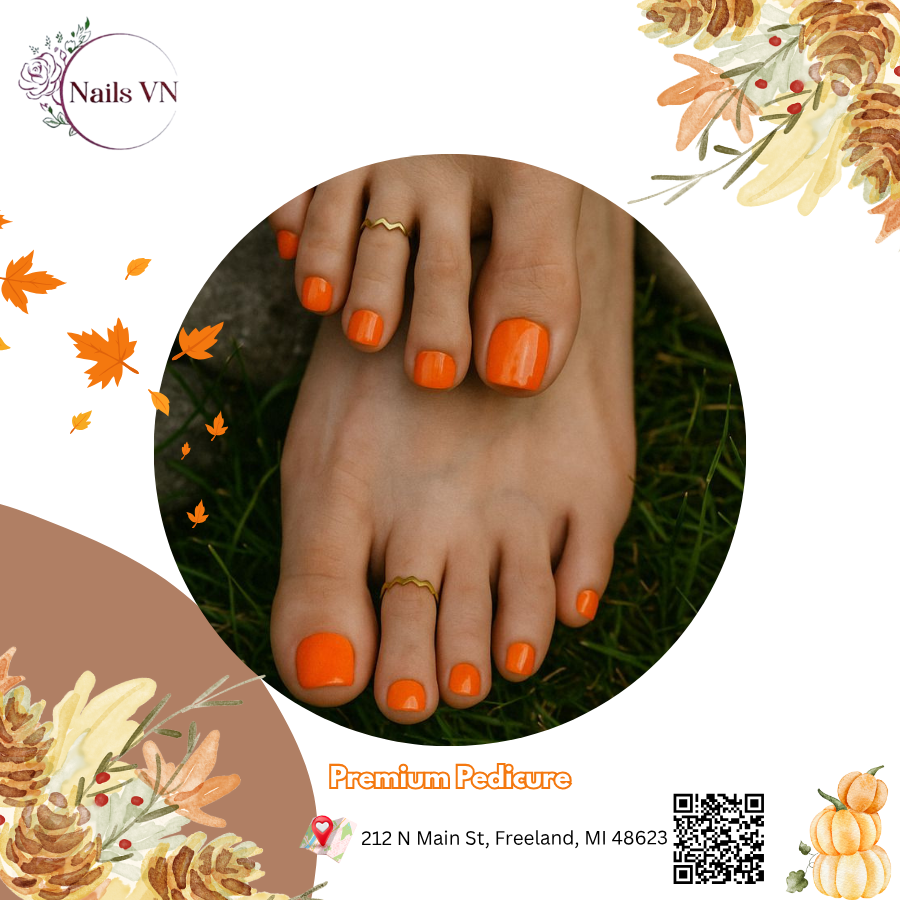 Thanksgiving Travel Nails: Beautiful Throughout Your Journey - Gel Deluxe Pedicure - Premium Pedicure - Royal Pedicure